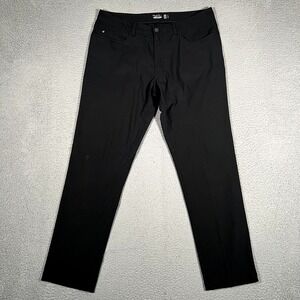 Straight Down Pants‎ Mens 36x32 Black Slim Fit Golf Performance Casual Preppy